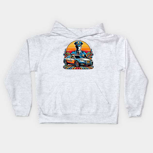 Police car Kids Hoodie by Vehicles-Art